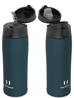 Produktbild von Sparrow Edelstahl Trinkflasche kinder 500ml - Thermosflasche - 2 Deckel