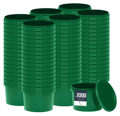 Obrázek produktu pro BenBow kbelík s víkem 0,5 l x1000 Zelený - bezpečný pro potraviny, robustní, vzduchotěsný, nepropustný, bez zápachu - plastový kbelík s rukojetí - prázdný