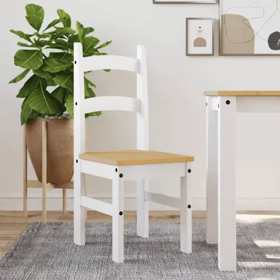Produktbild von "2026 Promotion" Essstühle 2 Stk. - Hohe Qualität - Weiß 40x46x99 cm Massivholz Kiefer - Esszimmerstühle CC23163