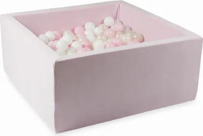 Obrázok produktu pre Sušička 90x90x40 Velvet Soft Light Pink so 400 guľôčkami: biela, svetloružová, opálová