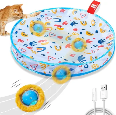 Obrázok produktu pre Hračka pre mačky 61 cm, rýchlo sa kotúľajúca loptička, automatický pohyb, pre vnútorné cvičenie
