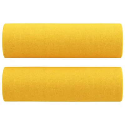 Image de vidaXL Coussin décoratif 2 pcs. Jaune clair Ø15x50 cm Tissu