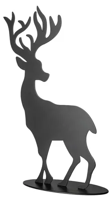 Produktbild von FINK Dekofigur Hirsch JASPER - Metallfigur aus Eisen pulverbeschichtet, schwarz, H 30 cm, Weihnachtsdeko, Tischdeko