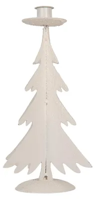 Obrázok produktu pre Držiak na sviečky Clayre & Eef, vianočný stromček, priemer 9 x 26 cm, sivá farba, kov