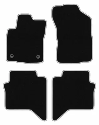 Produktbild von Fußmatten Velours Schwarz/Silber für Toyota Hilux VIII 2015- Set 4-tlg