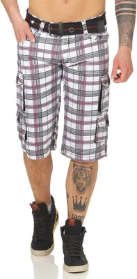 Produktbild von Herren Jungen Kurze Hosen Bermuda Shorts Karo mit Gürtel; Model 3 31