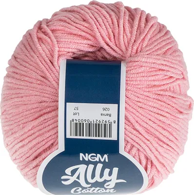 Obrázek produktu pro Příze ALLY Bavlna - 50 g, 140 m - Růžová