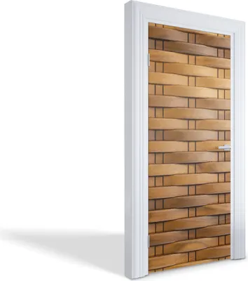 Produktbild von Wandtattoos Türen Selbstklebende Wandsticker Türtapeten - Holzgeflecht - 95 x 205 cm