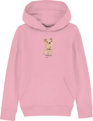 Produktbild von Mr. & Mrs. Panda Kinderpullover Quokka Happy 9-11 Jahre (134/146) - Baumwolle Pink - Geschenk, Lustige Sprüche, Sweatshirt, Kapuzenpullover, Baumwollpullover, Pullover