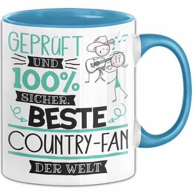Produktbild von Beste Country-Fan Der Welt Tasse Geschenk für Eine Country-Fan  Und Sicher Geschenkidee Geburtstag Weihnachten (Blau)