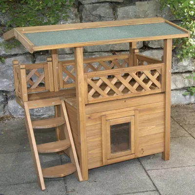 Zdjęcie produktu dla Kerbl Katzenhaus Lodge (L x B x H 77 x 50 x 73 cm, Bitumendach) 82790
