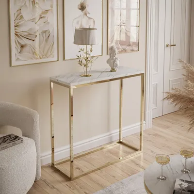 Produktbild von Konsole MODERN LEVANTO Goldchrom 80 cm