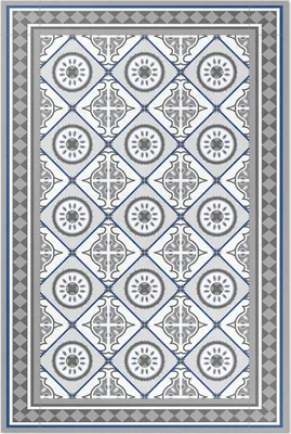 Produktbild von Geometrische Rhomben dekorative Fliesen – Vinyl Fußmatte – 150x225 cm – Rutschfest, Pflegeleicht & Langlebig