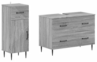 Immagine prodotto di vidaXL Set di due mobili da bagno, modello HAARLEM, colore grigio Sonoma