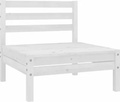 Produktbild von vidaXL Garten-Mittelsofas 4 Stk. Weiß Kiefer Massivholz