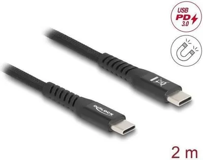 Produktbild von DeLOCK 81120, 2 m, USB C, USB C, USB 2.0, 0,48 Gbit/s, Schwarz