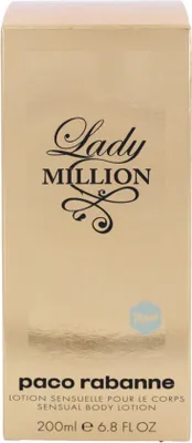 A product box for Paco Rabanne Lady Million Sensual Body Lotion.