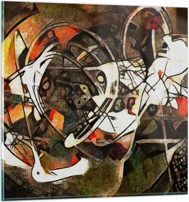 Produktbild von Bilder auf glas - Abstraktion modern - 60x60cm - Glasbilder - Wandbilder - Kunstdruck - zum Aufhängen bereit - Wanddekoration aus Glas - Glas Bilder - Wandbild auf Glas - Einteilig - GAC60x60-3452