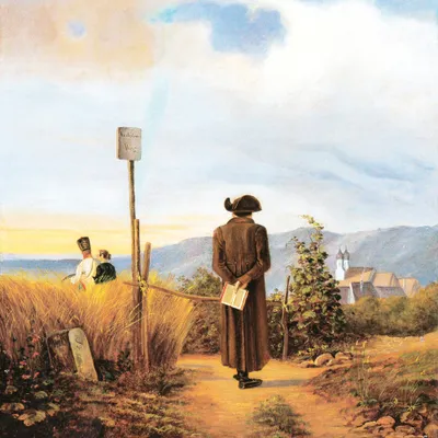 Produktbild von Carl Spitzweg Kunstdruck Bild - Der Verbotene Weg, 1840 (70 x 70 cm)
