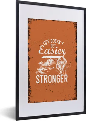 Produktbild von MuchoWow® MuchoWow® Gerahmtes Poster Jahrgang - Tiger - Orange 40x60 cm - Poster mit zchwarzem Bilderrahmen - Poster in Rahmen