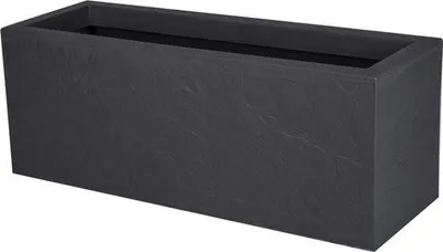Produktbild von Blumenkasten 57 l Volcania‘Up – Dekor Steinoptik – einwandig – Wasserspeicherzone – 795 x 295 x 295 cm – Anthrazitgrau