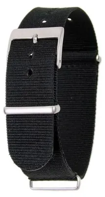 Produktbild von Minott Ersatzband Uhrenarmband Textil Durchzugsband schwarz 20mm