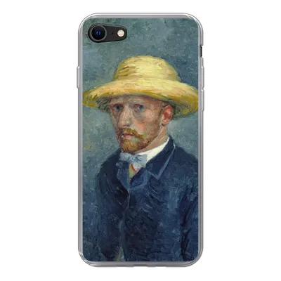 Produktbild von MuchoWow® Handyhülle Schutzhülle Hülle für iPhone 8 Selbstbildnis mit Hut - Vincent van Gogh Silikon Softcase Handy Hülle - Schutzhaube