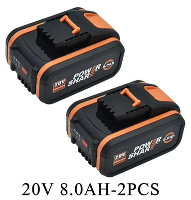 Produktbild von 20V Akku - Li-Ion Ersatzakku - 8,0Ah 8000mAh - 2 Stück - Für Elektrowerkzeuge kompatibel mit WX390 WX176 WX166.4 WX372.1 WX800 WX678