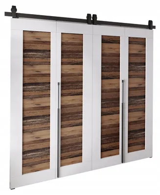Produktbild von KierMoebel Schiebetür Komplettset QUDIO DUO M1 Weiß + OldStyle 192x205x3,2 cm Wohnzimmer Schiebetür