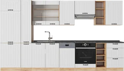 Image de Cuisine Vicco Fame-Line Blanc campagne 355cm , PT Anthracite, Model 57014