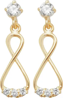 Produktbild von Elegante 9 Karat (375) Gold Damen - Paar Ohrringe mit Zirkonia - 15mm*5mm; TRS1885