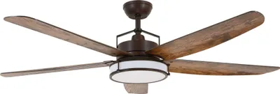 Immagine prodotto di Ventilatore da soffitto a risparmio energetico con luce LED e telecomando Louisville Bronzo 158 cm