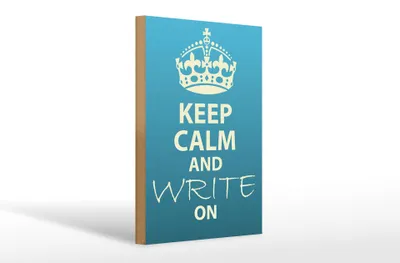 Produktbild von Holzschild Spruch 20x30cm Keep Calm and write on