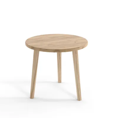 Produktbild von Couchtisch Rund 67 cm Eiche Craft Holzbeine Boho Skandi Wohnzimmertisch modern