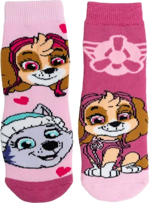 Produktbild von Paw Patrol Socken für Mädchen - Skye & Everest Kinder Sneaker Kindersocken Söckchen Rosa/Pink (2er Pack) 27-30
