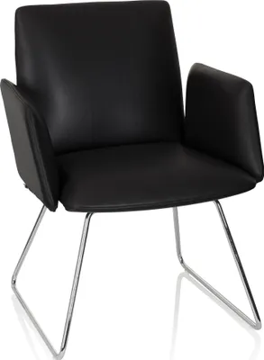Produktbild von hjh OFFICE Polsterstuhl mit Armlehnen DESIGNIA V Kunstleder Esszimmerstuhl Küchenstuhl Stuhl gepolstert