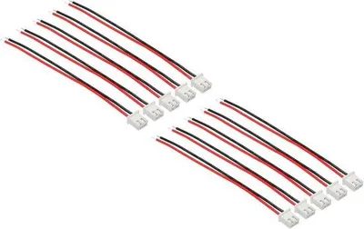 Image de Câble de 10 cm, 2 pôles, connecteur femelle, pas de 2,54 mm, fil de cuivre
