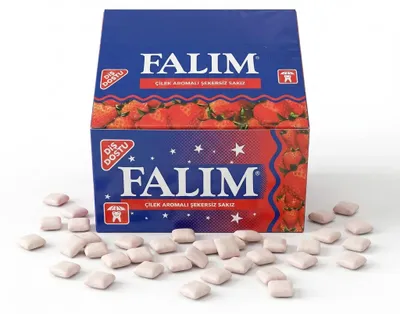 Produktbild von Falim Kaugummi mit Erdbeeraroma (100 Stück)