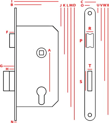 Image de Serrure de porte de chambre Serrure encastrée de porte de chambre droite / gauche WC 72/50mm Z082
