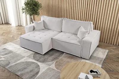 Zdjęcie produktu dla Sofa w kształcie L BOHOO narożnik tkanina Raven jasnobeżowy lewy