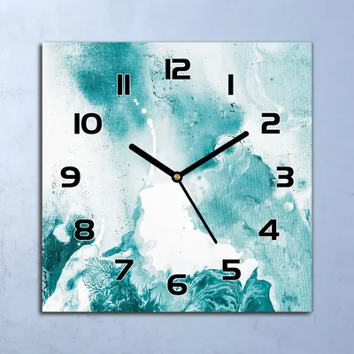 Produktbild von Wanduhr Echt-Glas-Küchenuhr  Marmorfleck Quarz Lautlos 30x30 Deko Bilder