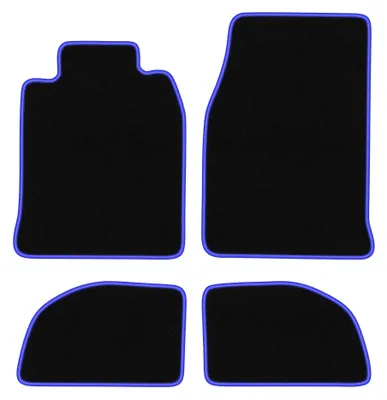 Image de Tapis de sol en moquette pour Porsche 968 1976-1988 (coupé) – jeu 4 pièces, noir/bleu, sur mesure – Wielganizator CARLUX