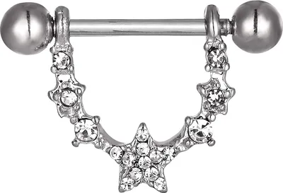 Produktbild von Karisma Brass Edelstahl Brustpiercing Barbell Stern Farbwahl - HBB103 - Roségold