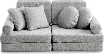 Produktbild von Kindersofa Ausklappbar - Multifunktionales Sofa für Kinder (Hellgrau)