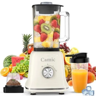 Standmixer 1200 W, 1,6 l Glas, 3-in-1, Puls/2 Stufen