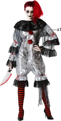 Produktbild von Verkleidung für Erwachsene Grau Clown - M/L