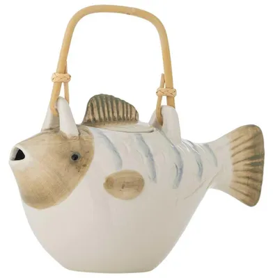 Produktbild von Bloomingville Teekanne WRENNA FISCH mit Teesieb 800 ml Kanne mit Deckel