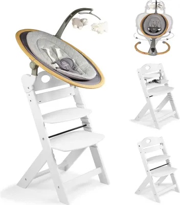 Produktbild von BabyGo Homey Set Hochstuhl Family mit Babywippe wood/ white