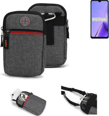Produktbild von K-S-Trade Holster Gürteltasche kompatibel mit Cubot Note 7 Handy Tasche Schutz Hülle grau Zusatzfächer 1x