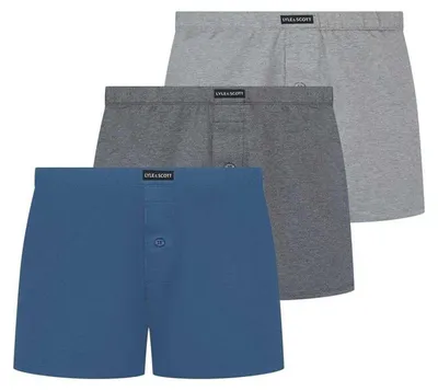 Produktbild von Lyle & Scott - Boxershorts für Herren, Jersey (3er-Pack) GT13247 (S) (Grau/Blau)